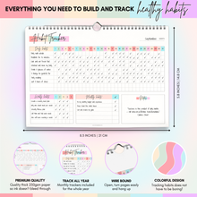 Load image into Gallery viewer, Habit Tracker Calendar – Daily, Weekly &amp; Monthly Habit &amp; Goal Tracker, Wire-Bound Planner with Colorful Design, Premium 250gsm Paper | A5
