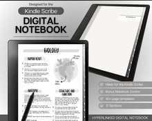 Load image into Gallery viewer, Digital Notebook made for Kindle Scribe| With over 40+ Page Templates for your Kindle Scribe | Hyperlinked Note Taking Templates including Cornell, Lined, Dotted, Grid &amp; Bonus Covers
