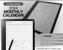 Load image into Gallery viewer, 2024 Kindle Scribe Monthly Planner | Hyperlinked Digital Planner &amp; 2024 Monthly Planner
