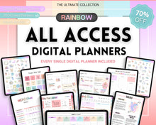 Load image into Gallery viewer, ALL ACCESS Digital Planners | 2024 Colorful Planner Bundle with Daily Weekly Planners | For  Recipe, Notebook, Fitness, Goal, Budget &amp; Meal &amp; ADHD | Undated
