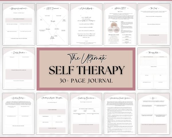 Self Therapy Journal Printable | 30+ Pages of Self-Therapy Workbook, Based on CBT, Guided Journal Prompts, Printable Worksheets, Shadow Work and Mindfulness!