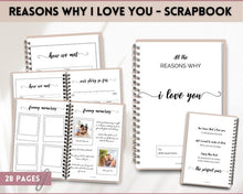 Load image into Gallery viewer, Reasons Why I love You Scrapbook for Valentines Day Gift | Last Minute Present, Love Notes Journal, Paper Anniversary &amp; Story so far | For Him &amp; Her
