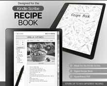 Load image into Gallery viewer, Digital Recipe Book for Kindle Scribe | Comes with Recipe Templates, Digital Meal Planner, Cookbook Template, Recipe Binder Kit &amp; Blank Recipe Card
