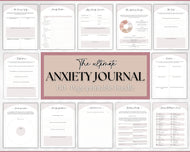 Anxiety Journal | 130pg Workbook includes Anxiety Worksheets, Anxiety Relief techniques and 70+ Prompts! CBT Therapy Notebook | Mental Health Wellness Printable
