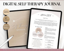 Load image into Gallery viewer, Self Therapy Journal! Your DIGITAL Self-Therapy Workbook, CBT, Guided Journal Prompts, Worksheets, Shadow Work, Mindfulness on GoodNotes and iPad!
