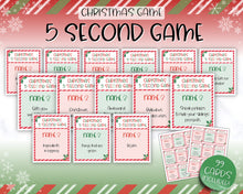 Load image into Gallery viewer, Christmas 5-Second Game | 99 Printable Cards for Festive Fun | Printable Christmas Party Game for Adults, Kids, and Family Holiday Parties
