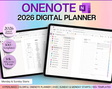 Load image into Gallery viewer, 2026 OneNote Digital Planner | OneNote Template for Daily, Weekly &amp; Monthly Planning | Colorful

