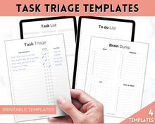 Load image into Gallery viewer, Task Triage: Prioritize and Organize with To-Do List, Brain Dump, and Task Tracker - Printable and Digital Planning Templates | Mono
