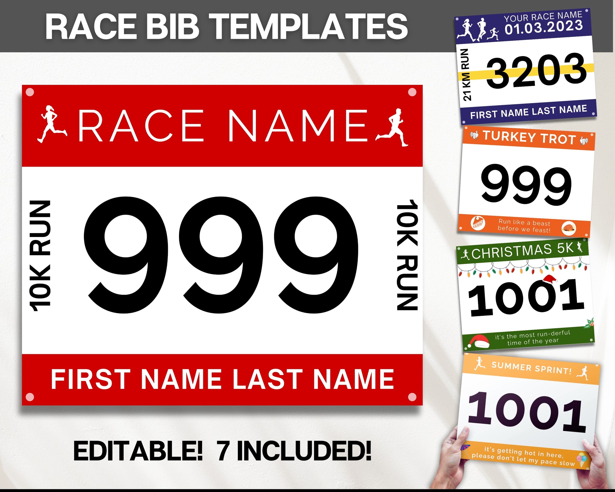 editable race bib templates | great for any racing event!
