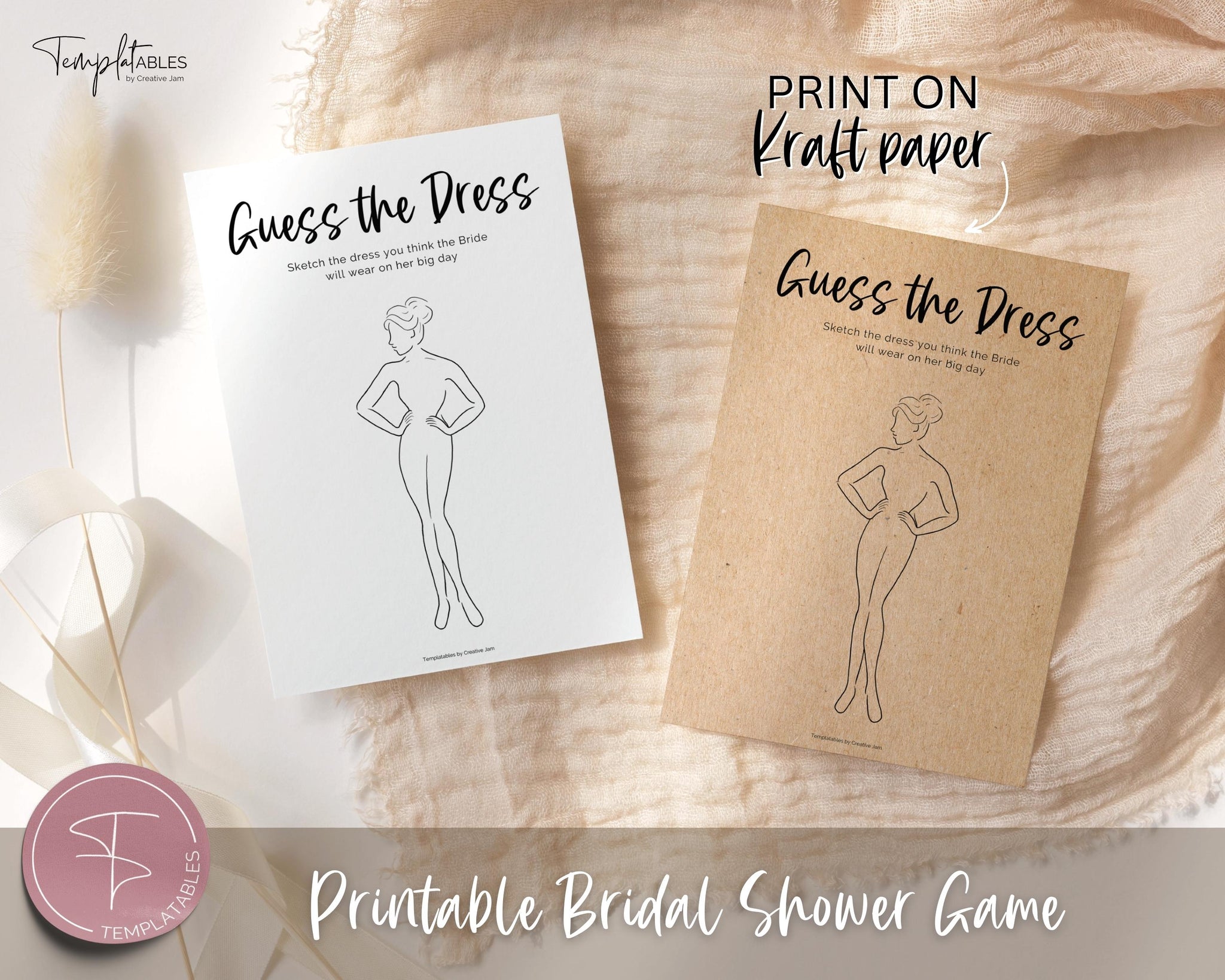 Guess the Dress' Bridal Shower Game Printable Guess the Dress' Bridal Shower Game Printable