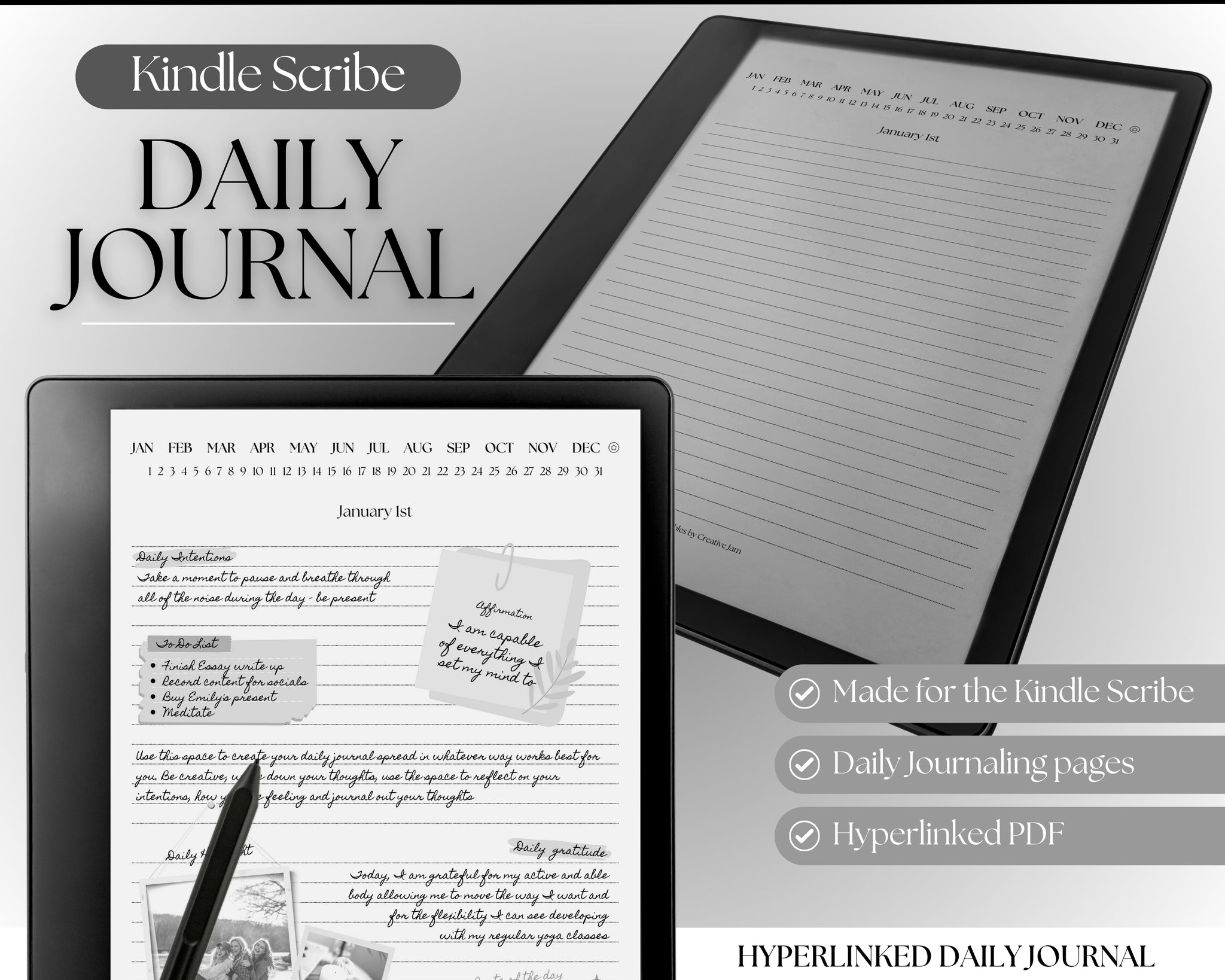 Kindle Scribe Daily Journal | With Digital Journal, Notebook and More!
