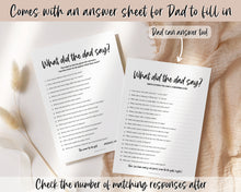 Load image into Gallery viewer, What did the Dad Say | Baby Shower Games &amp; Printable Baby Shower Template | Gender Neutral, Minimalist | Woodland Theme for Mommy or Daddy | Boho
