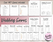 Load image into Gallery viewer, Wedding Table Games BUNDLE | 40 Wedding Games including Reception Party Games, I Spy Wedding Game, Crossword, Advice, Ice Breaker &amp; Printable Games
