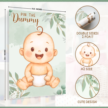 Load image into Gallery viewer, Templatables Pin the Dummy Baby Shower Party Game – Double Sided A2 Poster, 35 Stickers, Fun Baby Shower or Gender Reveal Party Game
