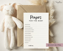 Load image into Gallery viewer, Prayers for Baby Card, Baby Shower Well Wishes Card, Minimalist &amp; Modern, Dear baby card, Wishes for Baby Card, Baby Shower Game Activity
