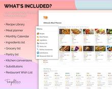 Load image into Gallery viewer, Meal Planner Notion Template | Digital Recipe Manager, Grocery List &amp; Recipe Book
