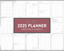 Load image into Gallery viewer, 2025 Dated Printable Planner | Daily, Weekly, Monthly Pages, Calendar, To Do List Printable Inserts
