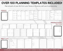 Load image into Gallery viewer, 2024 Ultimate Digital Planner | Daily, Weekly, Monthly Planner for iPad &amp; GoodNotes, That Girl Aesthetic, 2024 &amp; 2025 | Mono
