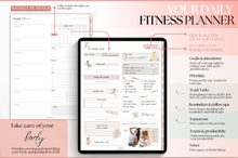 Load image into Gallery viewer, 2026 Digital FITNESS planner, GoodNotes Fitness Planner, Fitness Journal, Weight Loss Tracker, iPad Workout Planner, Wellness Template (Peach)
