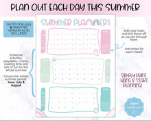 Load image into Gallery viewer, Kids Summer Calendar 2023 | Summer Poster, Summer Countdown, Printable Planner &amp; Checklist | Mermaid
