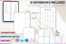 Load image into Gallery viewer, The 2 YEAR Digital Planner (2026 &amp; 2027). COLORFUL Daily Weekly, Monthly Planner &amp; Life Planner. Ideal for use on Goodnotes and iPad. Smart Apple Links

