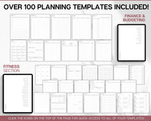 Load image into Gallery viewer, 2024 Ultimate Digital Planner | Daily, Weekly, Monthly Planner for iPad &amp; GoodNotes, That Girl Aesthetic, 2024 &amp; 2025 | Mono
