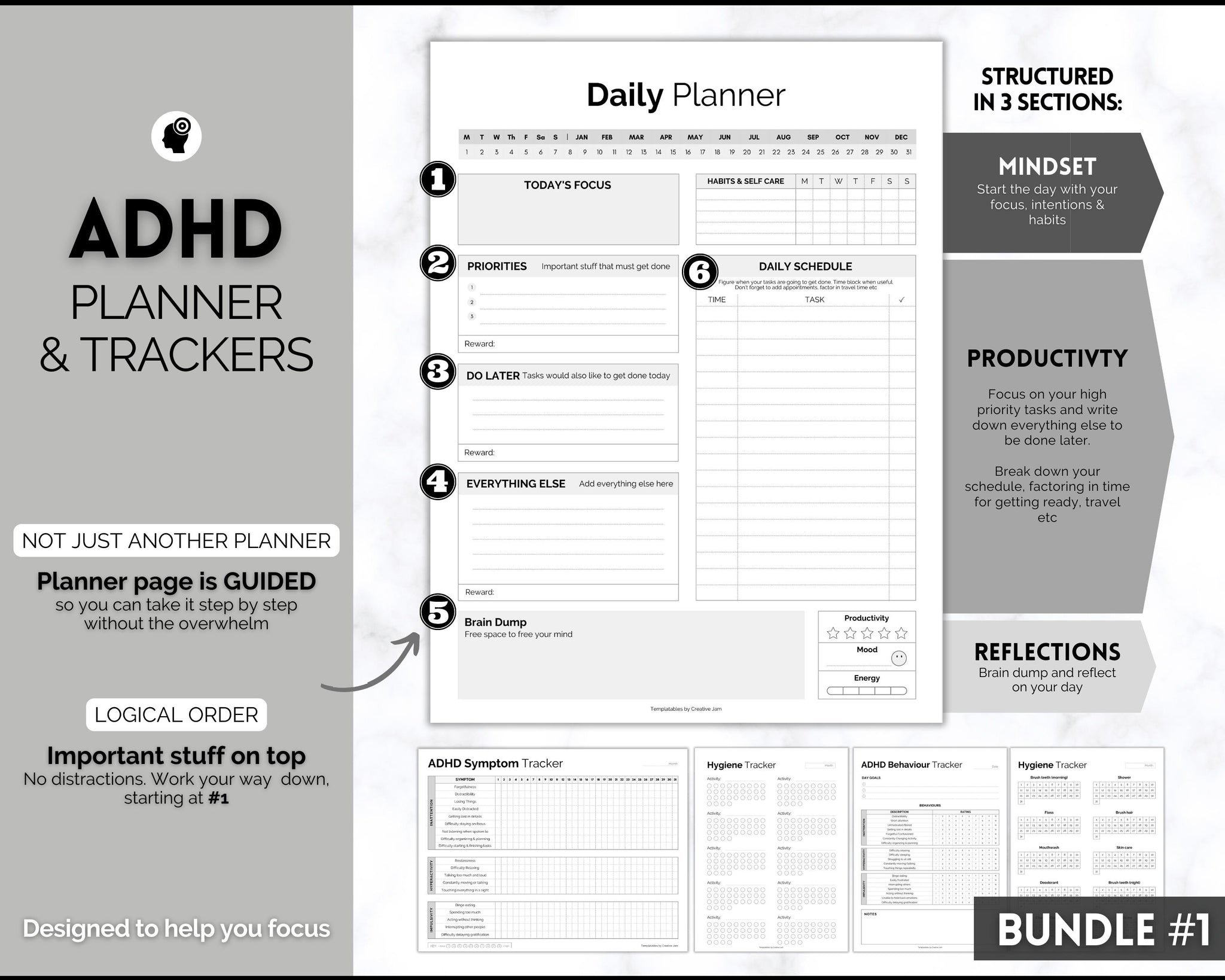 Ultimate ADHD Planner Bundle ADHD Neurodivergent Daily Life Planner Ultimate adhd planner bundle adhd neurodivergent daily life planner