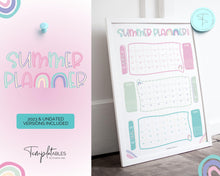 Load image into Gallery viewer, Kids Summer Calendar 2023 | Summer Poster, Summer Countdown, Printable Planner &amp; Checklist | Mermaid
