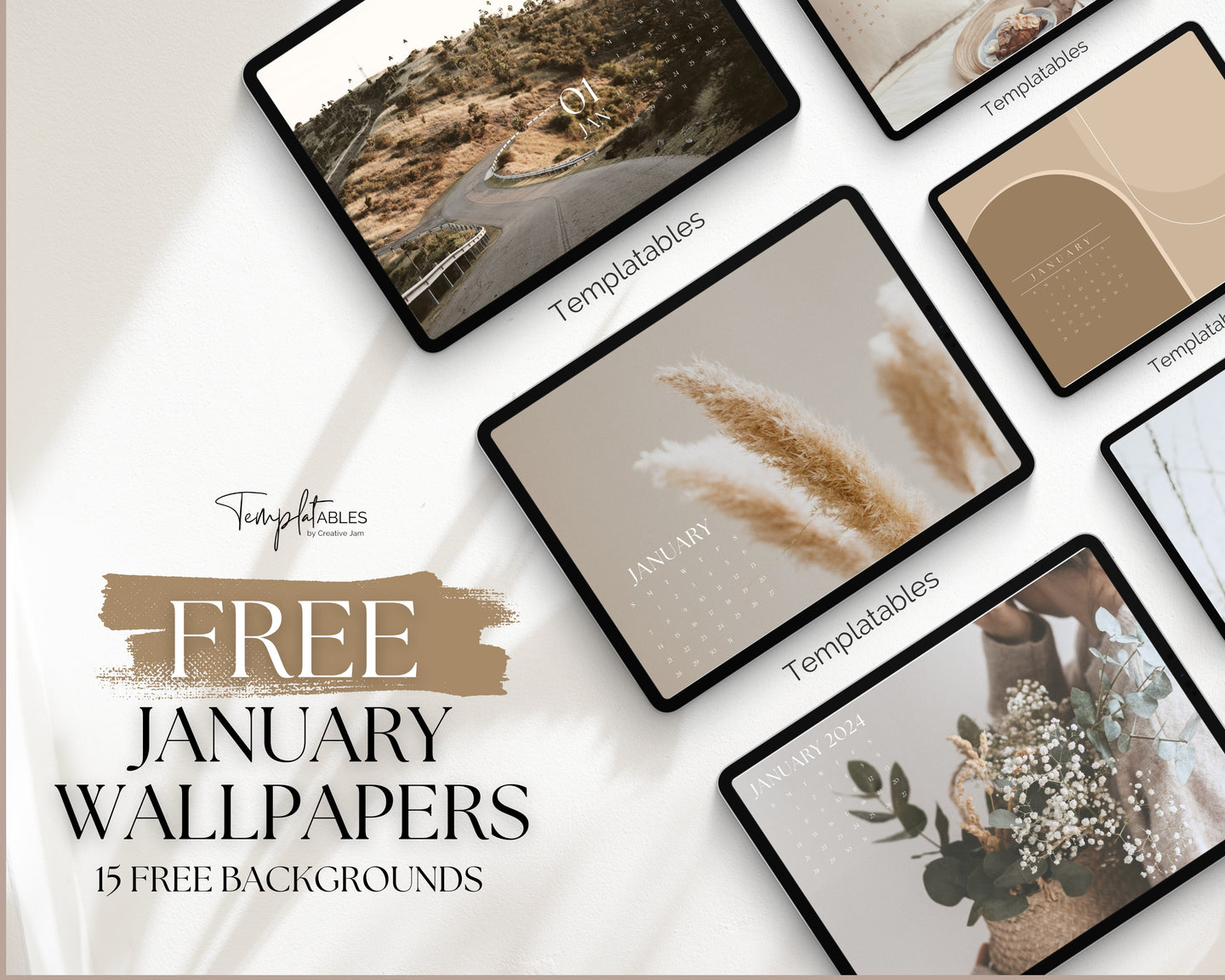 FREE - January 2024 Wallpapers for iPad - Happy New Year!