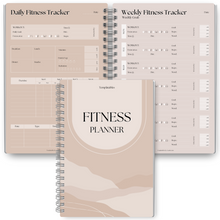 Load image into Gallery viewer, 90 Day Fitness &amp; Workout Planner for Women | Gym Journal, Weight Loss Tracker, Meal Planner, Self Care Habit Tracker | A5 Lux
