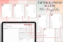 Load image into Gallery viewer, 2026 Digital FITNESS planner, GoodNotes Fitness Planner, Fitness Journal, Weight Loss Tracker, iPad Workout Planner, Wellness Template (Peach)
