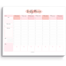 Load image into Gallery viewer, Weekly Hourly Planner Desk Pad | A4 Undated Time Blocking Notepad &amp; Weekly Schedule &amp; To Do List
