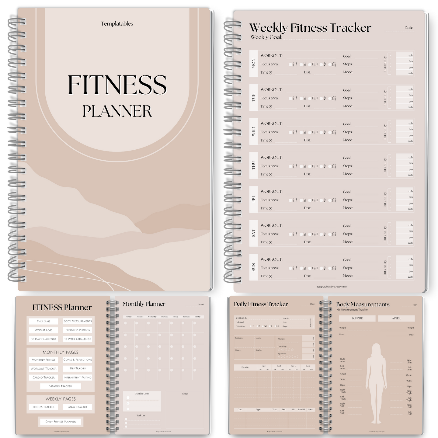 90 Day Fitness & Workout Planner for Women | Gym Journal, Weight Loss Tracker, Meal Planner, Self Care Habit Tracker | A5 Lux