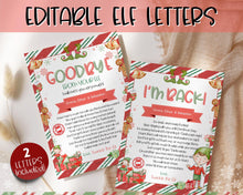 Load image into Gallery viewer, EDITABLE Elf Letters Bundle for Christmas | Elf Arrival &amp; Goodbye Letter | Elf on the Shelf Printable
