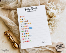 Load image into Gallery viewer, Printable Baby Emoji Game | Includes Emoji Pictionary Baby Shower Game, Baby Emoji Game &amp; Printable Baby Shower Games Template | Perfect for Minimalist | Boho | Woodland

