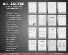 Load image into Gallery viewer, ALL ACCESS template pack for the reMarkable 2 | 2026 Daily Planner, Digital To Do List, Meeting Minutes, Journal &amp; Notebook, Calendar, Tasks
