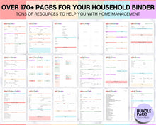 Load image into Gallery viewer, The Colorful Home Management Binder Bundle! includes 170pg Household Planner for Cleaning, Emergency, Budget, Meal planners &amp; checklists, Life Binder
