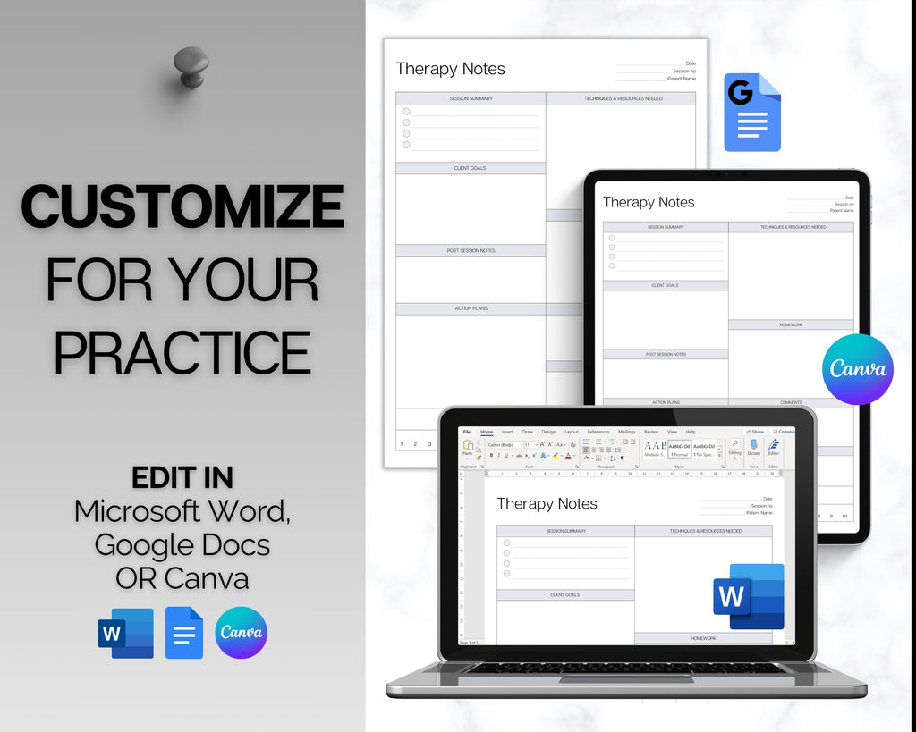 EDITABLE Therapist Note Templates | Everything you need for sessions!