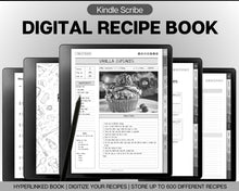 Load image into Gallery viewer, Digital Recipe Book for Kindle Scribe | Comes with Recipe Templates, Digital Meal Planner, Cookbook Template, Recipe Binder Kit &amp; Blank Recipe Card
