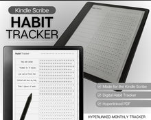 Load image into Gallery viewer, Kindle Scribe Digital Habit Tracker | Digital Planner with Daily, Monthly &amp; Yearly Habit Tracker | Simple Goal Tracker &amp; Routine Tracker Templates
