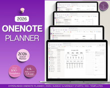 Load image into Gallery viewer, 2026 OneNote Digital Planner | OneNote Template for Daily, Weekly &amp; Monthly Planning | Minimalist
