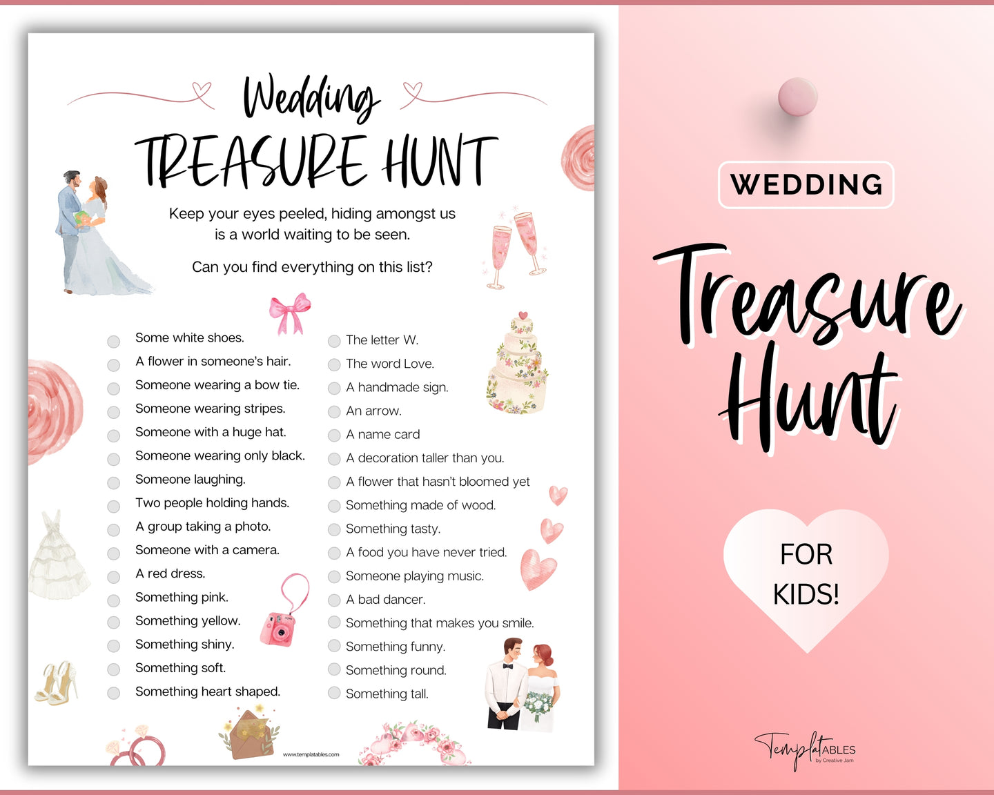Kids Wedding Game | Scavenger hunt for kids, Wedding Table Games, Treasure Hunt for Kids Wedding Table, I spy | Perfect Activity Game for kids