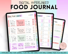 Load image into Gallery viewer, Colorful Digital Food Diary Tracker | Food Journal &amp; Weekly Meal Planner | For Daily Food Tracker, Digital Planner, Diet Journal &amp; Fitness on GoodNotes
