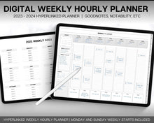 Load image into Gallery viewer, 2024 WEEKLY Hourly Digital Planner | Your Stylish Companion for iPad, Undated, GoodNotes, Digital Life Planner and Notability | Mono
