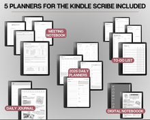 Load image into Gallery viewer, Templates for Kindle Scribe, ESSENTIALS PACK, 2026 Daily Planner, Digital To Do List, Meeting Minutes Meeting Notes, Journal Notebook
