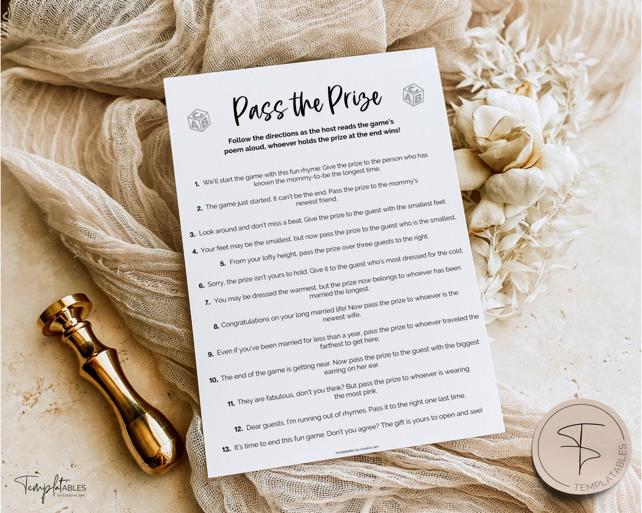 pass the prize game | interactive game for all to play at baby shower!