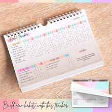 Load image into Gallery viewer, Habit Tracker Calendar – Daily, Weekly &amp; Monthly Habit &amp; Goal Tracker, Wire-Bound Planner with Colorful Design, Premium 250gsm Paper | A5
