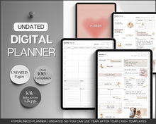 Load image into Gallery viewer, UNDATED Digital DAILY Planner | Weekly and Monthly Planner | Undated Life Planner for GoodNotes, Notability, iPad Planner
