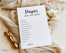 Load image into Gallery viewer, Prayers for Baby Card, Baby Shower Well Wishes Card, Minimalist &amp; Modern, Dear baby card, Wishes for Baby Card, Baby Shower Game Activity
