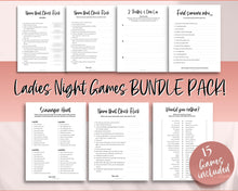 Load image into Gallery viewer, Girls Night Games BUNDLE - 15 Printable Games for Ladies Night In
